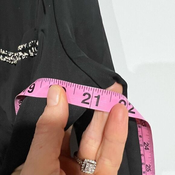 Laundry Women's Black Button Down With Boucle Trim Shirt Size Medium - Picture 9 of 12